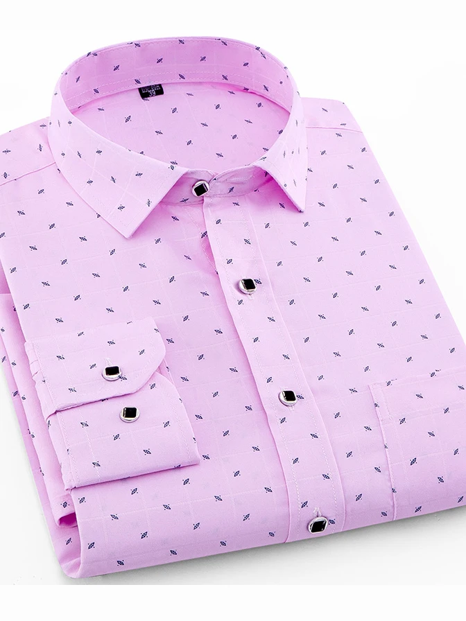 

Slim Fit Long Sve Floral Print irt Тонкие мужские деловые повседневные летние irt Iron Free Европейский воротник без бренда