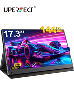 UPERFECT 17.3 inch 144Hz Portable Gaming Monitor 1080P FHD IPS Screen External Display with Type-C HDMI for Laptop Mac PC Xbox