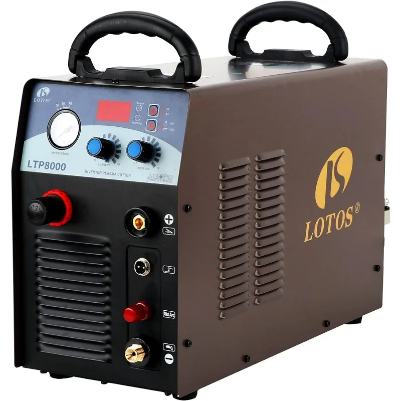 

Lotos LTP8000 80 A Plasma Cutter with Pilot ARC Metal Cutter, 1 inch Clean Cut, Brown