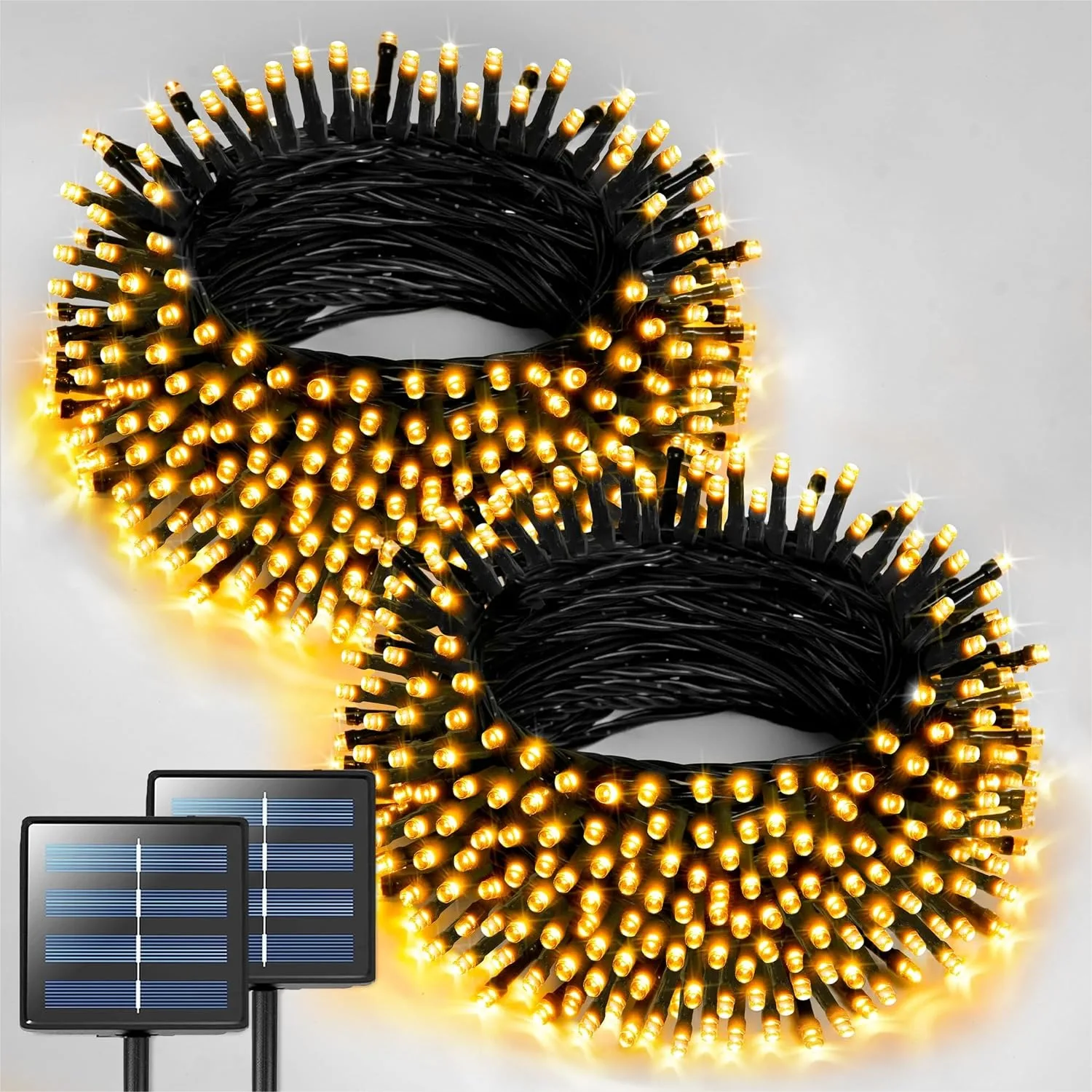 

2 Pack Solar String Lights Outdoor Waterproof 400 LED 151FT 8 Modes Warm White For Patio Yard Tree Decor