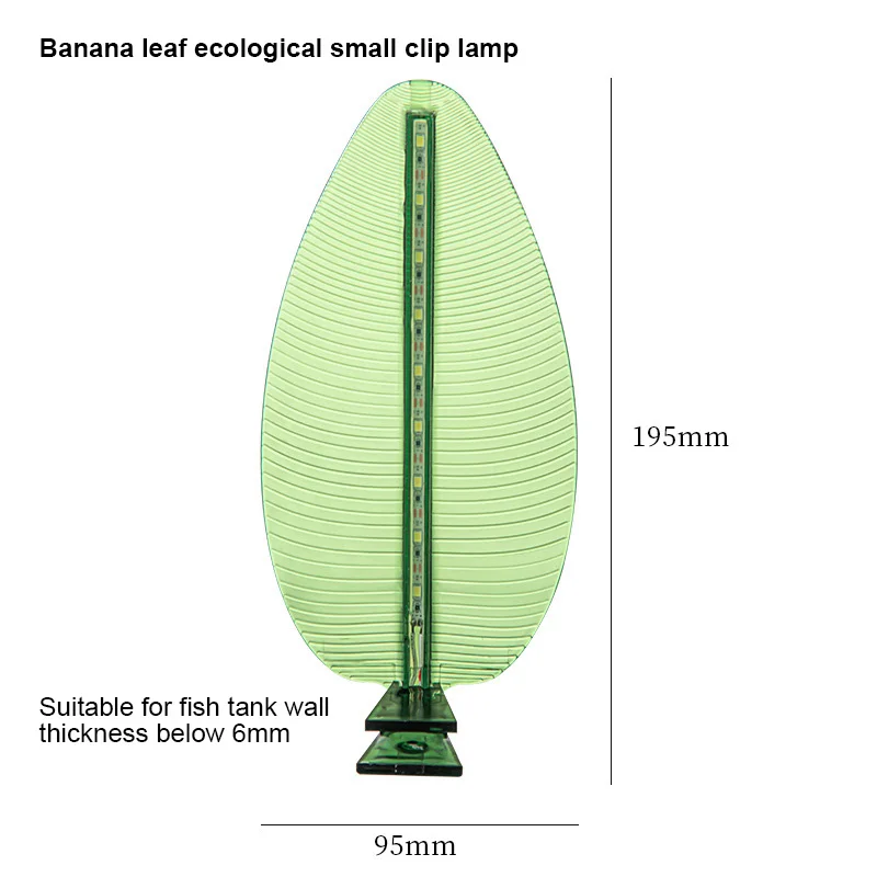 Aquarium Clip On Lights Banana Leaf Shape Ecological Clip Lamps USB Energy Saving LED Portable Fish Tank Decor Plant Lamps