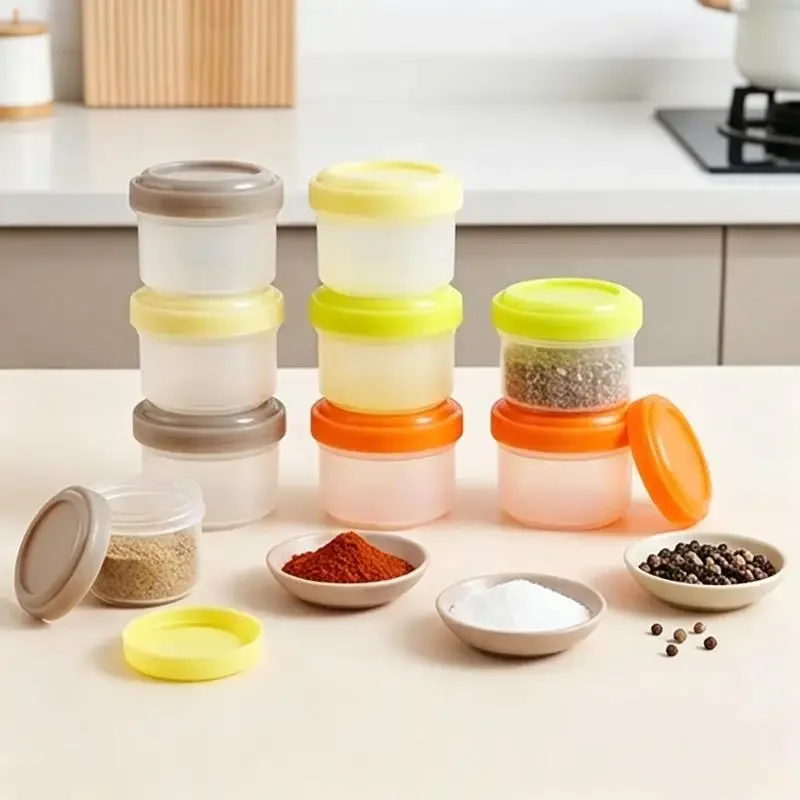 4Pcs Salad Dressing Containers  Plastic Twist Top Sauce Condiment Container With Lid Lunch Box Accessories