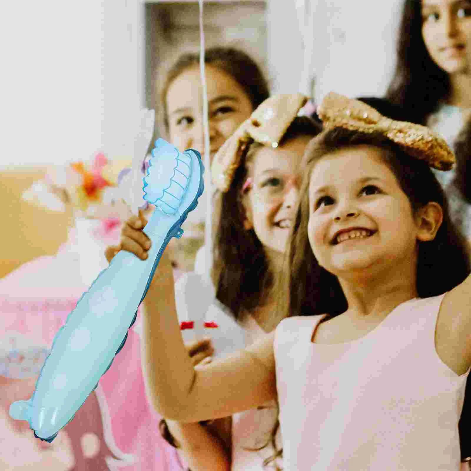 4 Pcs Toothbrush Balloon Party Decorations Kit Vibrant Colors Child Friendly Oversized Balloons Ideal for Birthday Parties