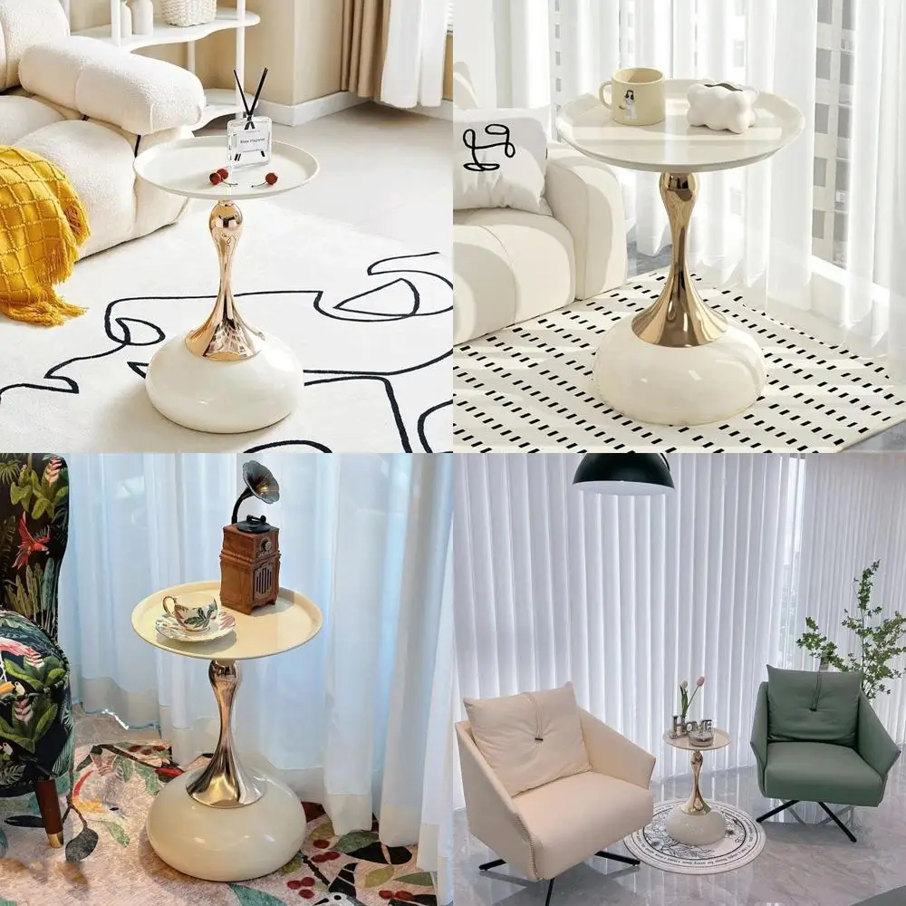 

Contemporary Hourglass-Shaped Side Table - Versatile for Living Spaces, Cafes, Dining Areas, Bedrooms, and Outdoors - Stylish Ac