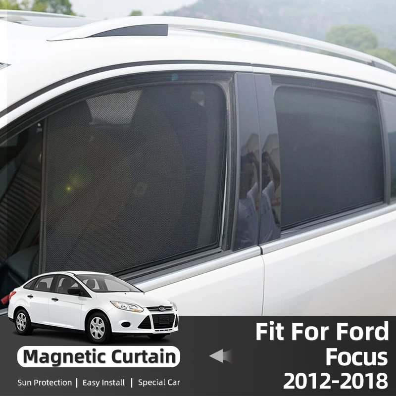 

For Ford Focus 3 MK3 Sedan 2011-2018 Magnetic Car Sunshade Shield Front Windshield Frame Curtain Rear Side Window Sun Shade