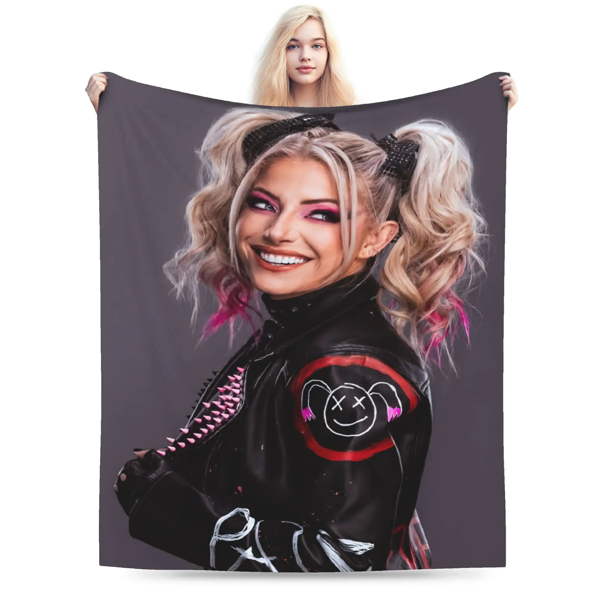 A-Alexa Bliss Blanket Warm Cozy Fluffy Wrestler  Throw Blankets for Couch 50x60 Inch Multi-size Plush Thin Quilt