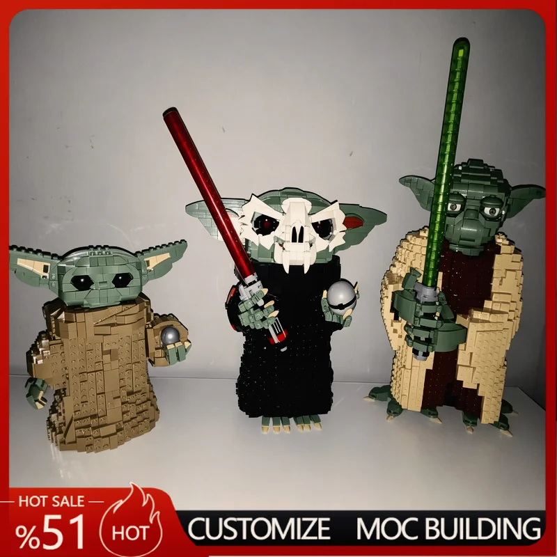 1770 PCS Dark Side Alien fun Warrior MOC Character Bust Model DIY Technical Building Blocks Educational Christmas Special Gifts