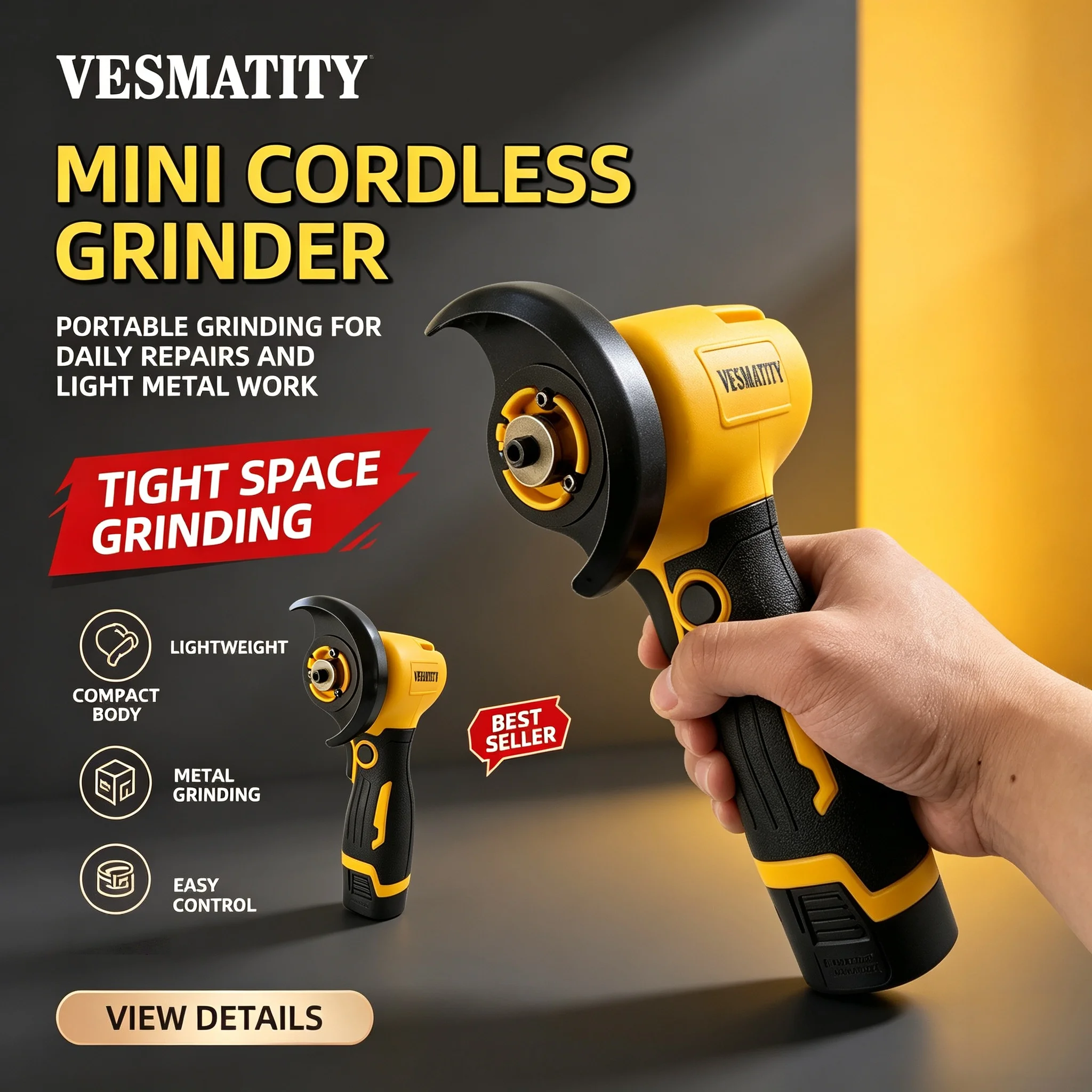 Cordless Mini Angle Grinder 3 Inch Polishing Grinding Machine Electric Cutting Power Tools Electric Angle Grinder Electric Tools