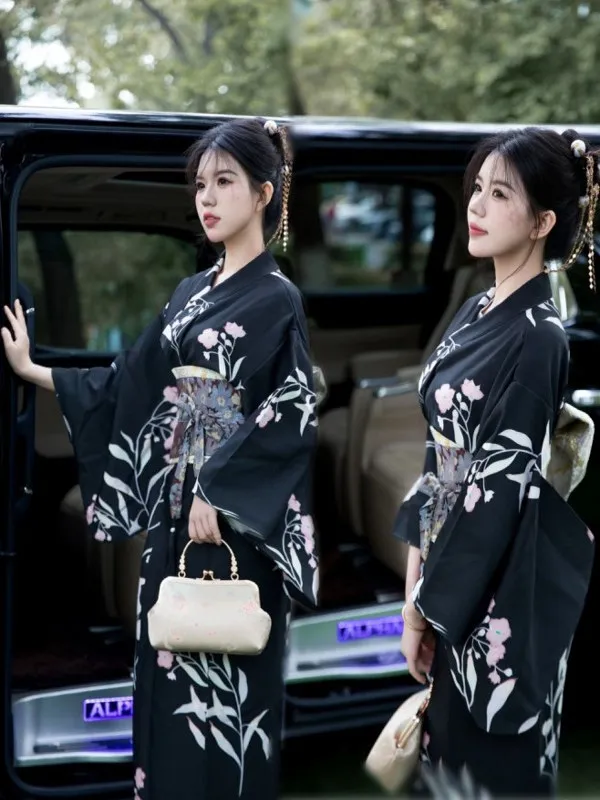 

Традиционное японское кимоно-халат для девочек, костюм для фотосессий, женская модная этническая одежда из полиэстера, весенний сезон