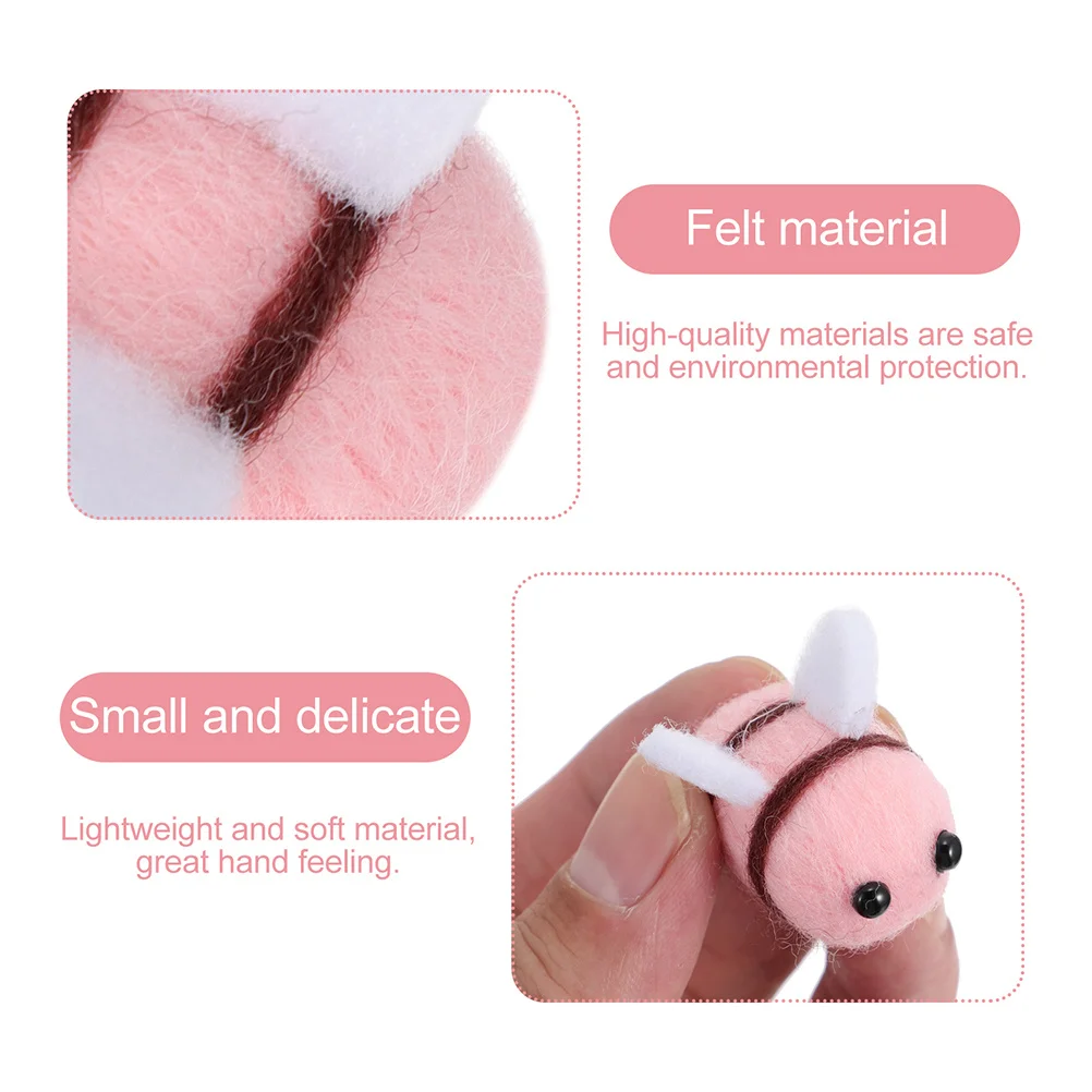 

25Pcs Wool Felt Bee Balls Cute DIY Craft Supplies Party Decorations Hair Clips Hair Accessories Small Wool Bee
