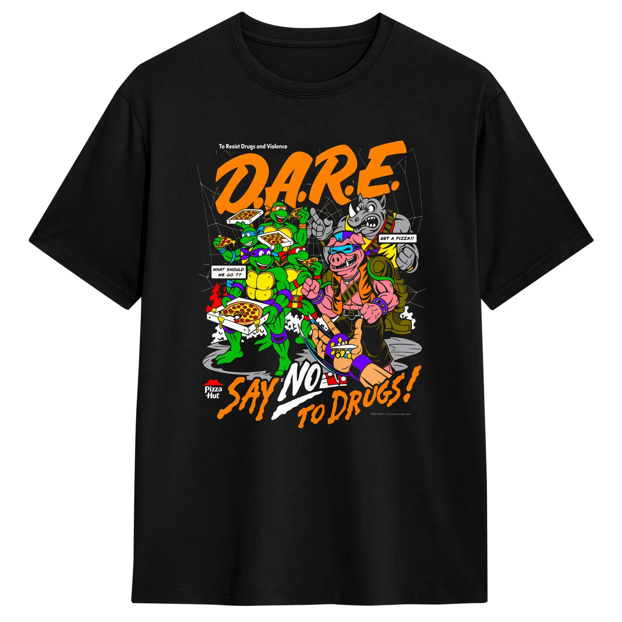 TMNT D.A.R.E. Just Say No 100 Cotton T-Shirts  Hipster Tshirt for Men's Summer Aesthetic Printed Short Sleeve Top Tees