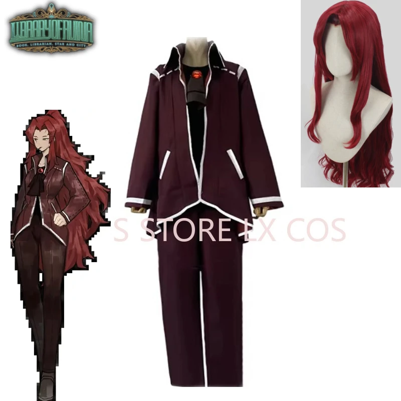 Fantasia completa de cosplay da Biblioteca de Ruina Gebura para festa de Halloween e Natal para homens e mulheres