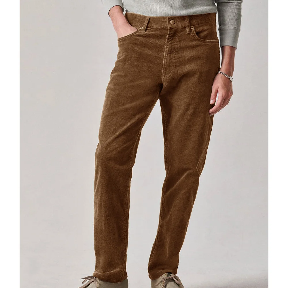 Mens Corduroy Dress Pants Solid Color Flat Front Tapered Trousers Slim Fit Fashion Comfortable Breathable Men Casual Office Pant