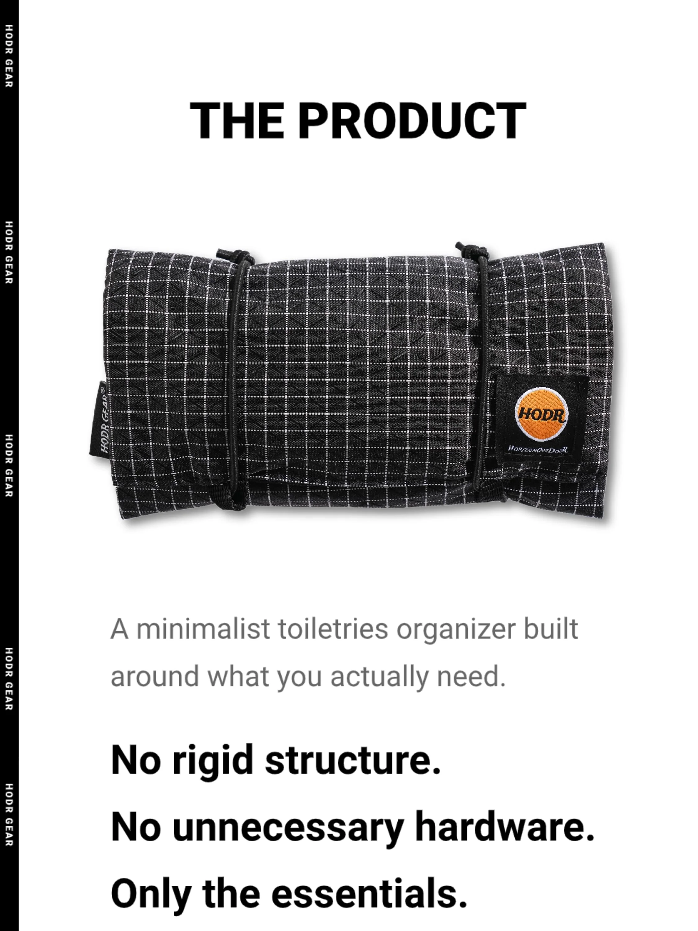 HODRGEAR Ultraleichter Toilettenartikel-Organizer UHMWPE Gridstop | 35 g aufrollbarer Netzbeutel | YKK-Reißverschlüsse | Wander- und EDC-Aufbewahrung UL GEAR – Detail 2