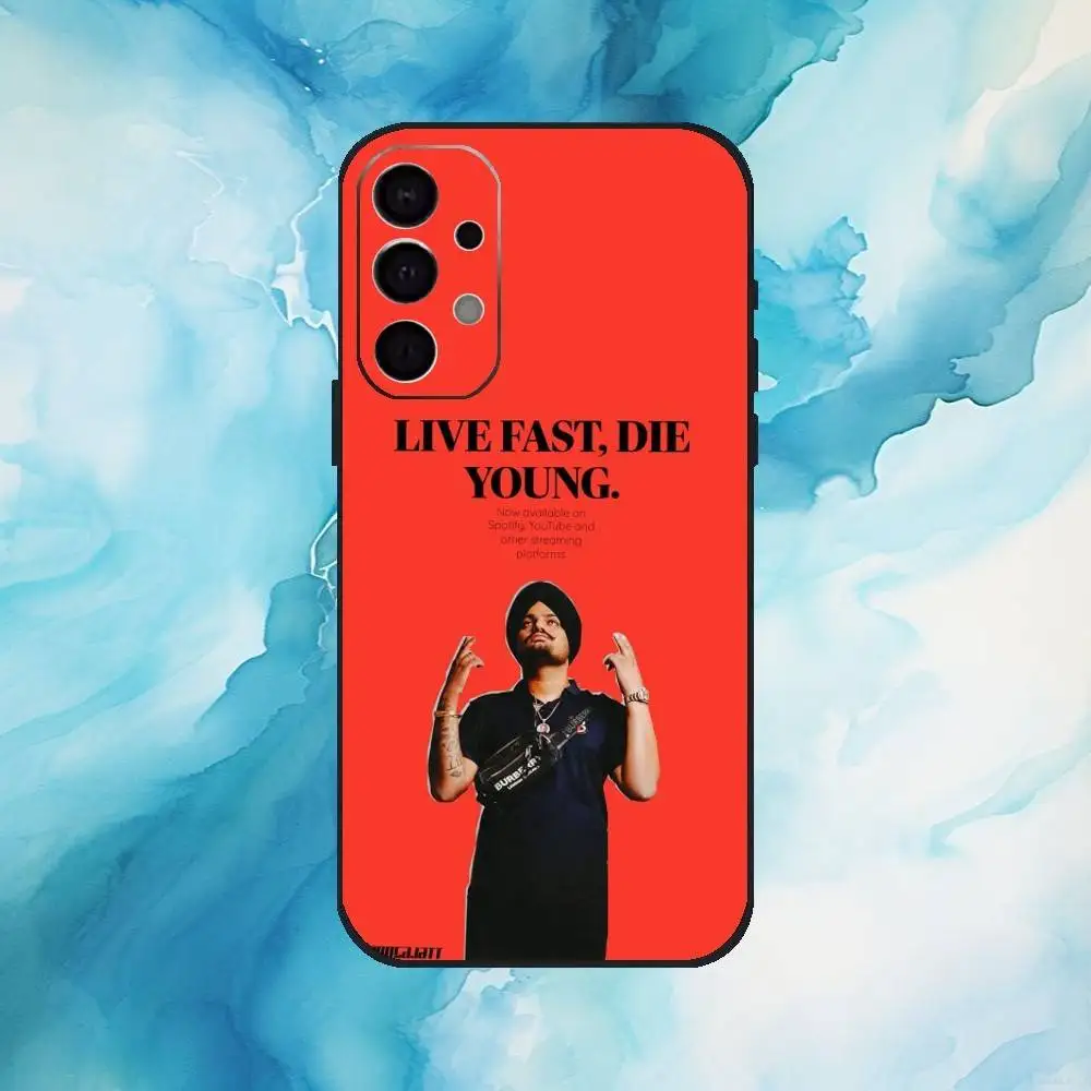 حافظة لهاتف مغني الراب S-Sidhu Moose Wala لهاتف سامسونج S25، S24، S21، S22، S23، S30، Ultra، S20، Plus، Fe، Lite، Note، 10,9,5G غطاء أسود