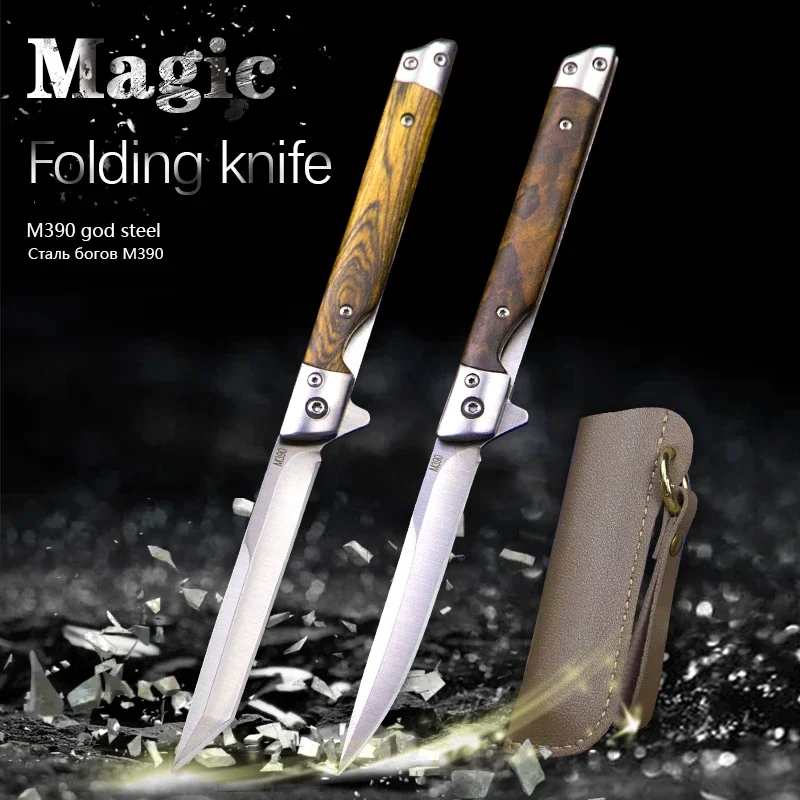 M390 Outdoor tactical folding pen knife American camping expert hot push pocket knife home tool high-end knife
