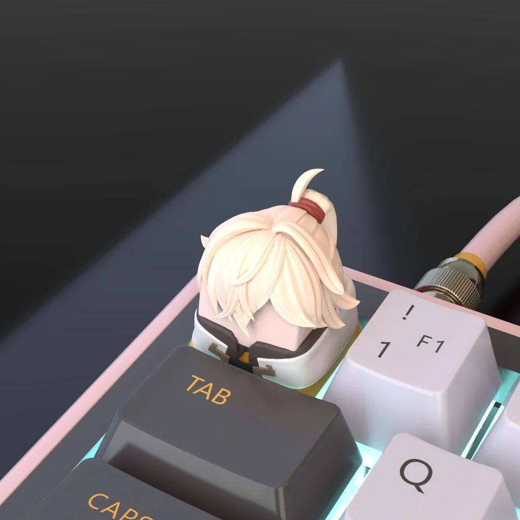 Honkai Star Rail Keycaps Cute Bailu Ruanmei Cartoon Carved Key Cap PBT Customization Keycaps Gaming Keyboard Accessories Gifts