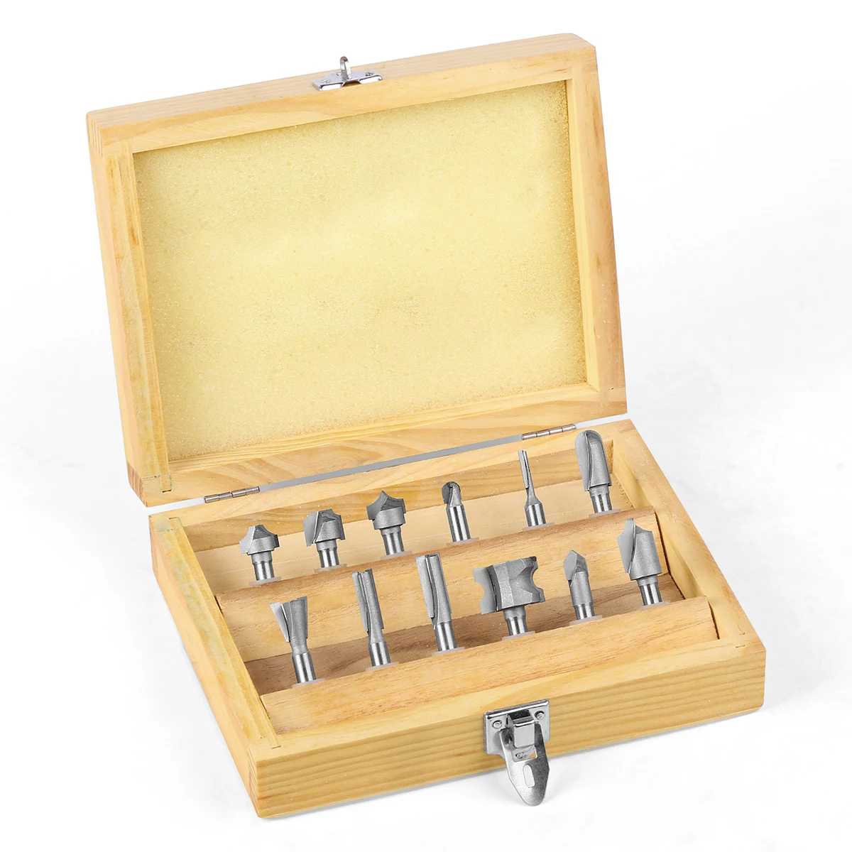 12pcs 6mm Shank Router Bit Set Woodworking Tools Straight Carving Slotting Round Bits Carbide Wood Milling Cutter