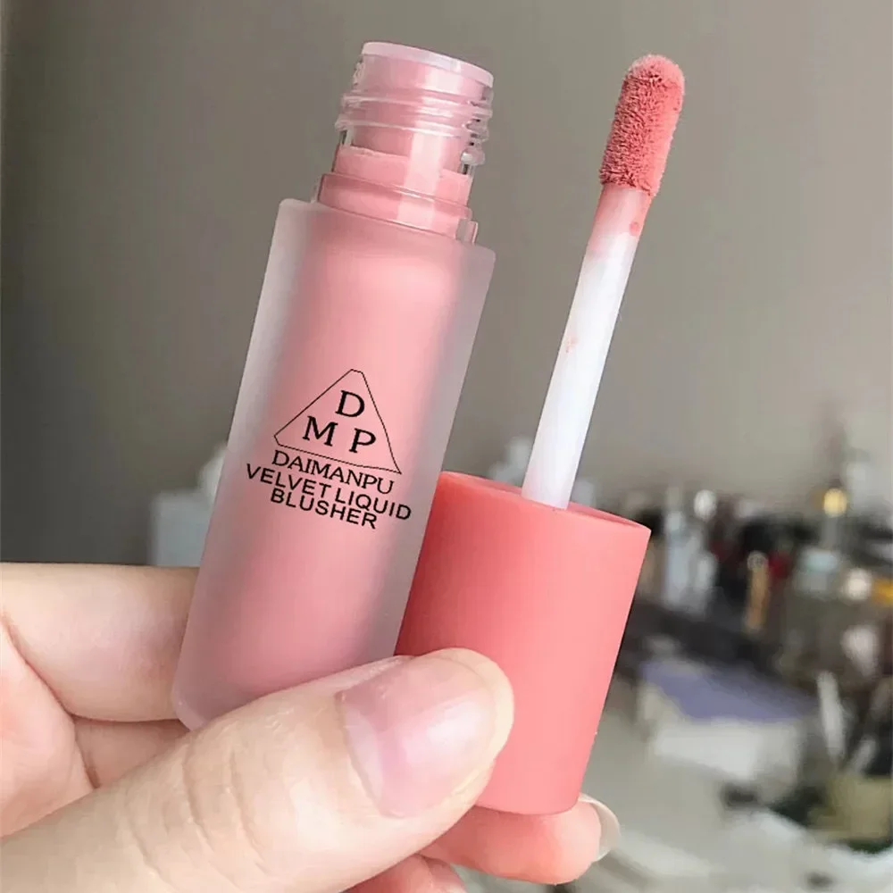 Blush líquido rosa de longa duração, à prova d'água, não desbota, fácil coloração, hidratante, ilumina a tez dos cosméticos faciais