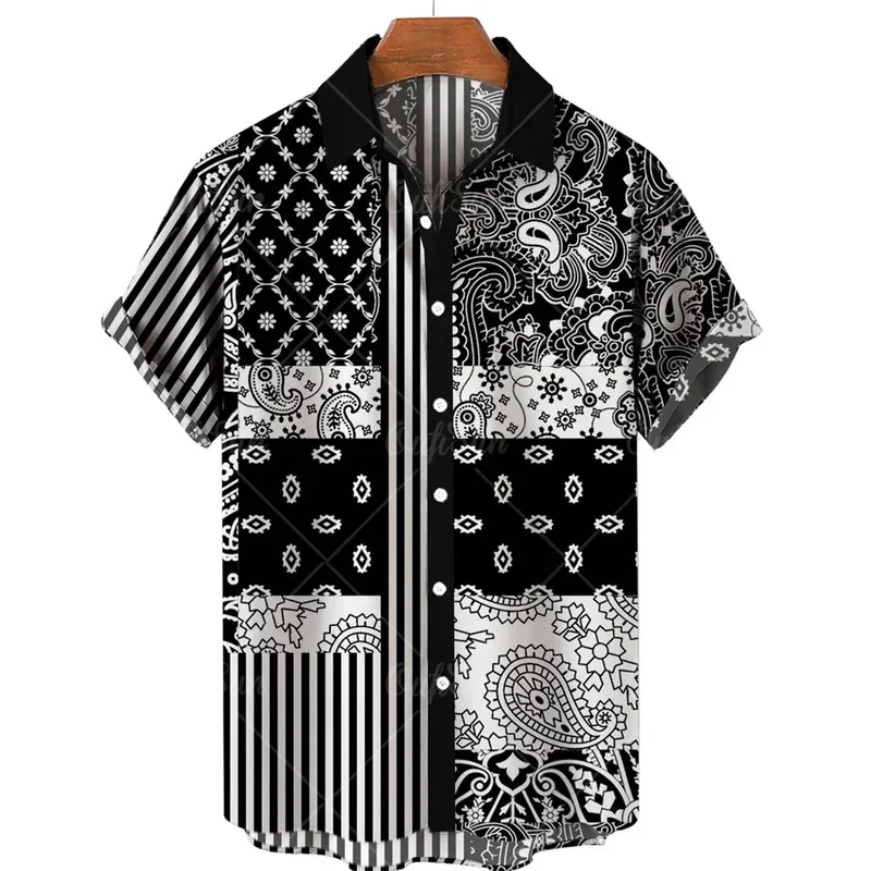 Men's Hawaiian shirt 3D fashionable imported clothing, cashew flower printed single-breasted men's top 2025 casual dress