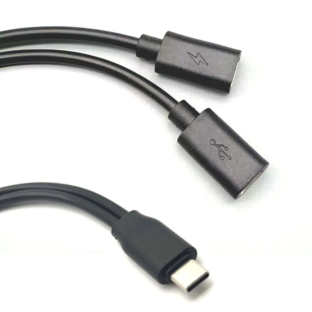 

5pcs 2 in 1 USB Type C to 2 USB C Fast Charging Data Transfer HUB Splitter OTG Converter Laptop Multifunctional Adapter