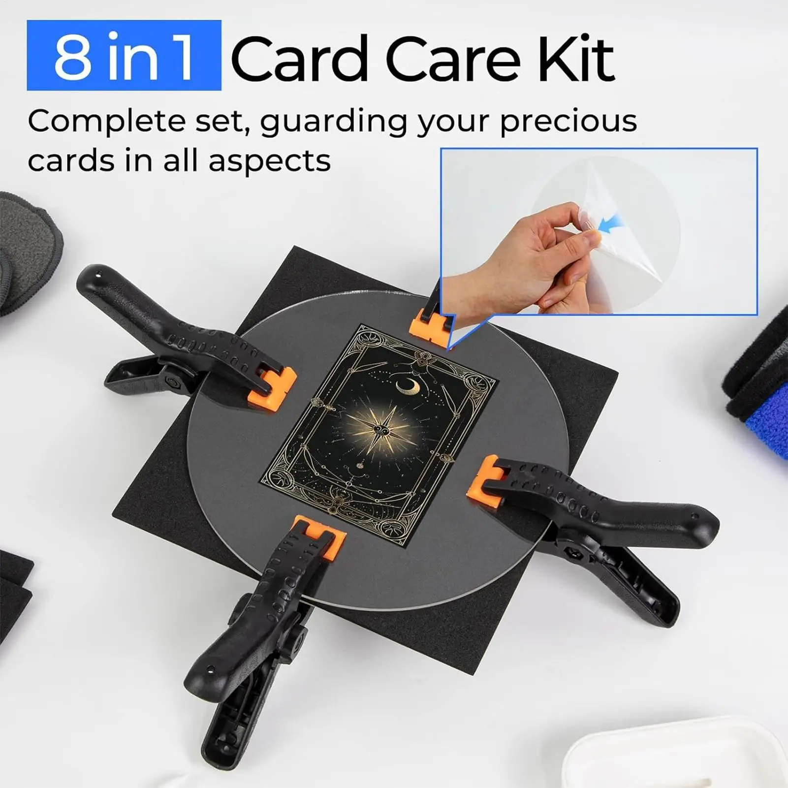 card cleaning and flattening kit Flattening Maintenance Tools with Fixing Clamps And EVA Shaping Foam Card Restoration Kit