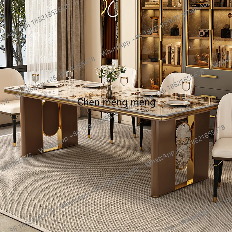 

Light Luxury Romantic Dining Table Modern Rectangular Comfortable European Restaurant Table High Quality Muebles Furniture