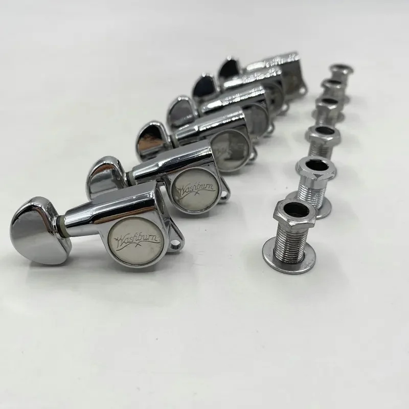 Original Washburn 6 unid/set L6 cabezales de máquina de guitarra llave de afinación/ clavija afinadora Color plata hecho en Corea JIN-HO