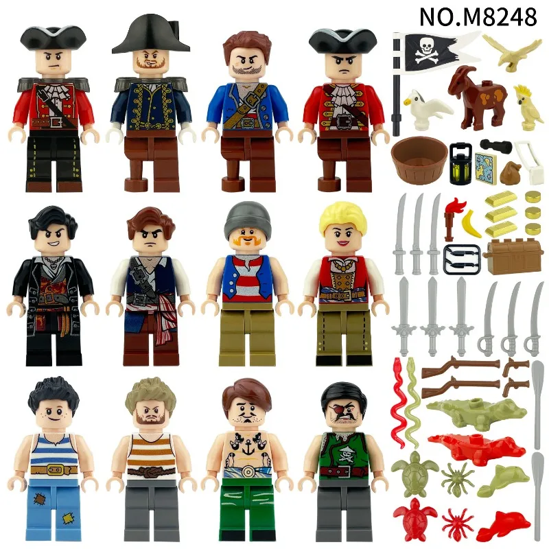 

people inland sea pirate gang cross-border wholesale children assemble small particles building block toys animal accessories