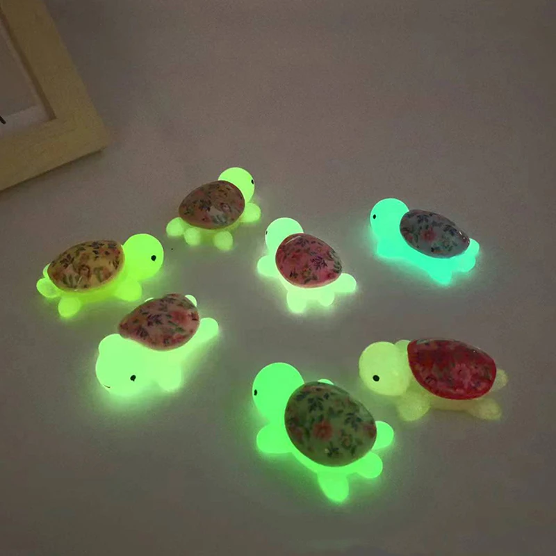 Cartoon Mini Luminous Turtle DIY Jewelry Accessories Cream Glue Car Ornament Toy