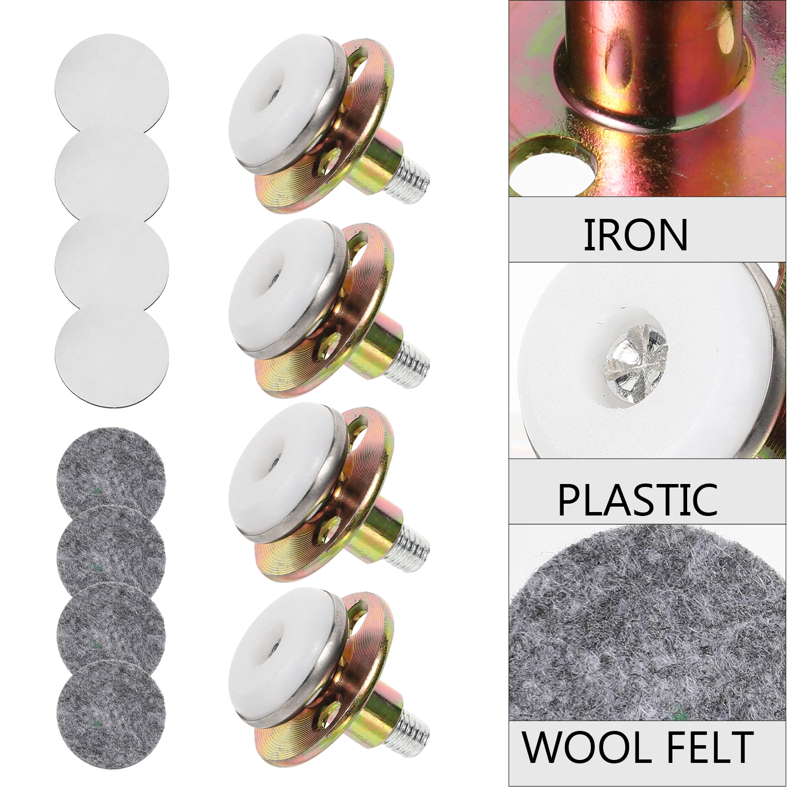 

4pcs Anti-shake Levelers Height Adjustable Furniture Feet Heavy Duty Durable Iron Material Suitable Bed Chair Table Sofa
