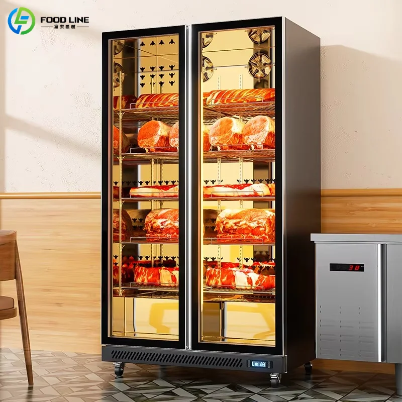 Customized Dry Aging Refrigerator Heavy Load Shelf Large Capacity UVC Sterilization Commercial Beef Meat Aging Cabinet