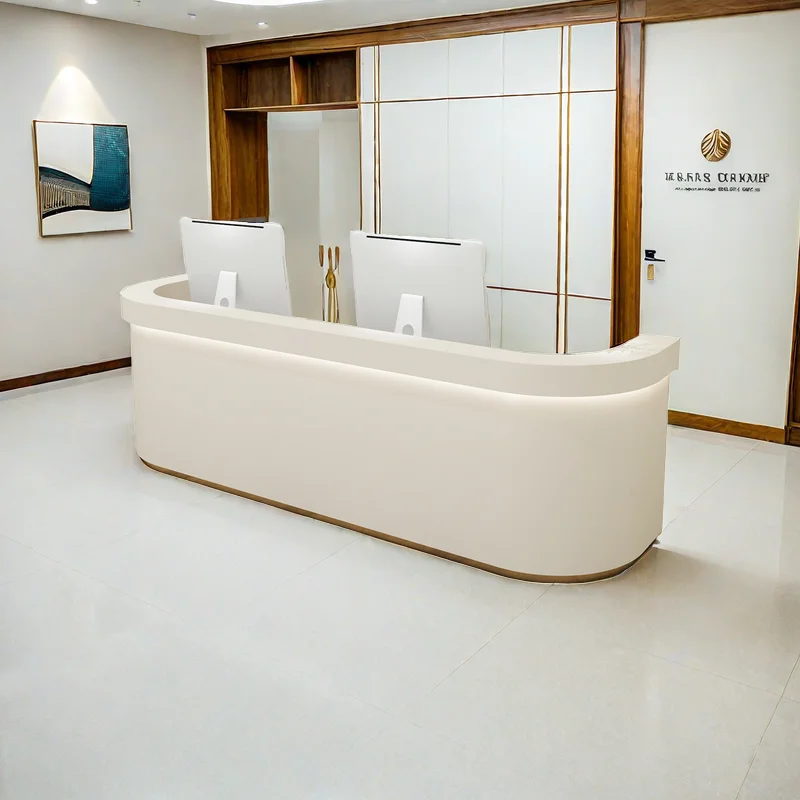 

Front Desk Reception Counter Spa Furniture Clothes Bureau Minimalist Professional Office Advanced Empfangstheke Elegant Luxury