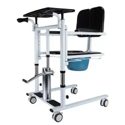 Patient Transfer Lift Commode Chair Multi Function Hydraulic