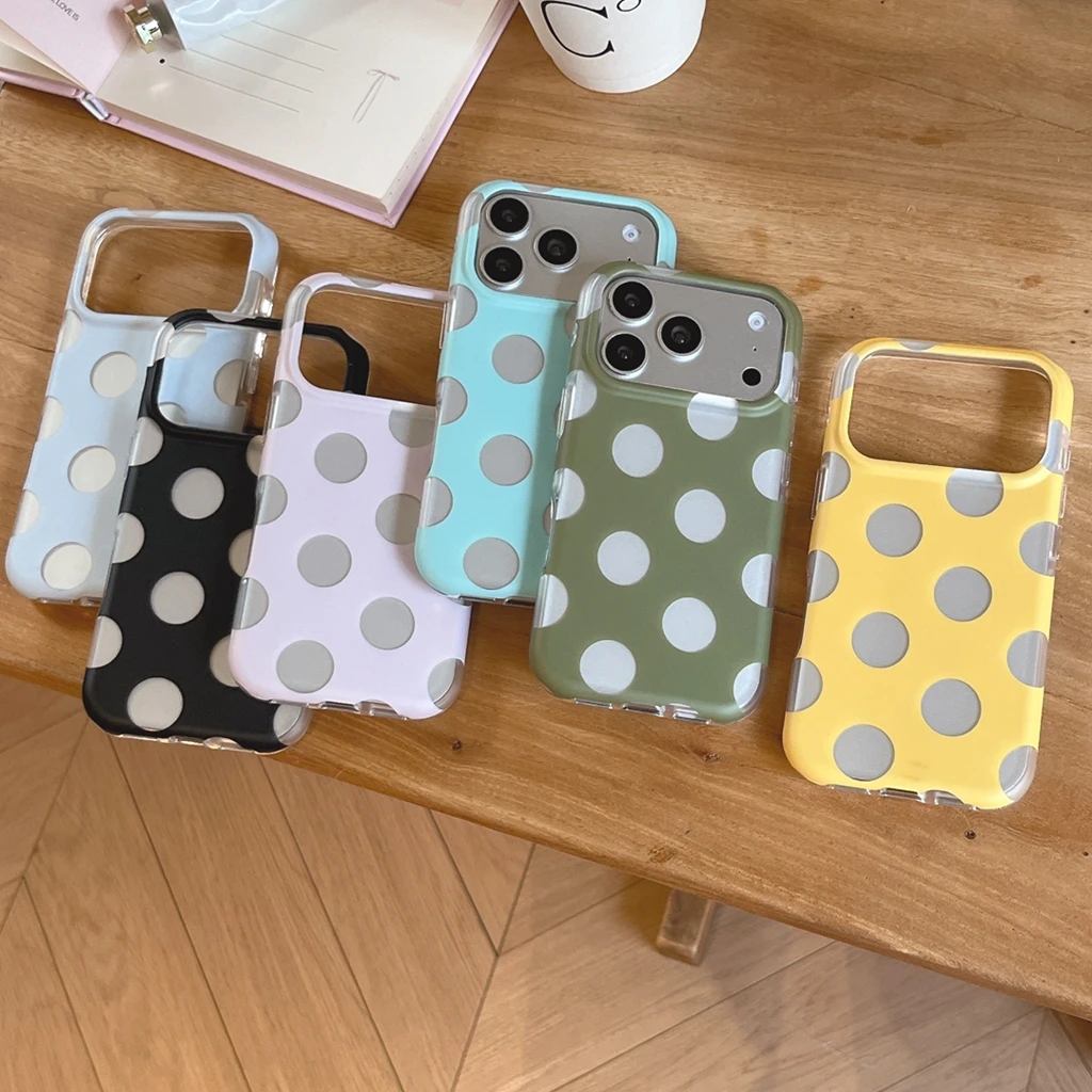 Ins Polka Dots Phone Case For Samsung Galaxy A27 A37 A57 A16 A07 A17 A36 A26 A56 A55 A35 A25 A15 A05s A54 A24 A14 A06 A05 4G 5G