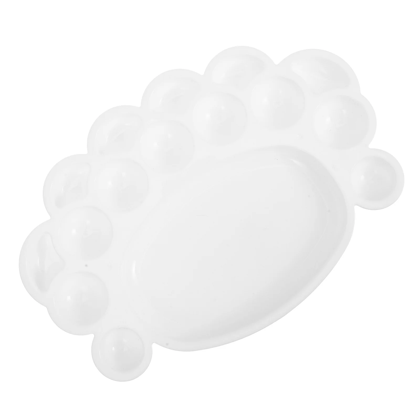 Paleta de pintura ergonómica en forma de pie para niños, bandeja de mezcla Gouache de acuarela acrílica, proyectos de artesanía, herramientas de pintura blanca