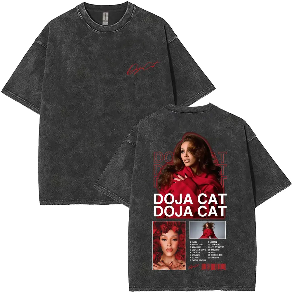 

Washed Vintage Rapper Doja Cat VIE Album Graphic T Shirt Men Women Clothing Hip Hop Fashion Pop Music T-shirts Streetwear Unisex