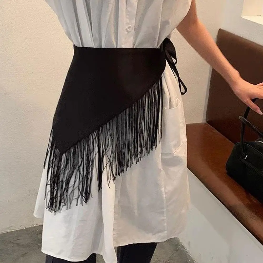 เข็มขัดผู้หญิงแบบมีพู่ห้อยสไตล์โบฮีเมียนย้อนยุค เข็มขัดคาดเอวแบบกว้าง ผ้าพันคอสามเหลี่ยมแฟชั่นสำหรับกระโปรง เหมาะสำหรับงานกลางคืน