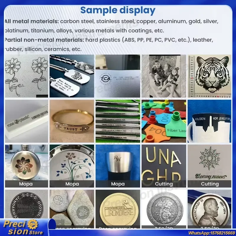 100W 200W 300W Fiber Laser Marking Machine Deep Engraving 2D 25D 3D Metal JPT MOPA M7 Laser Source for Industrial CNC