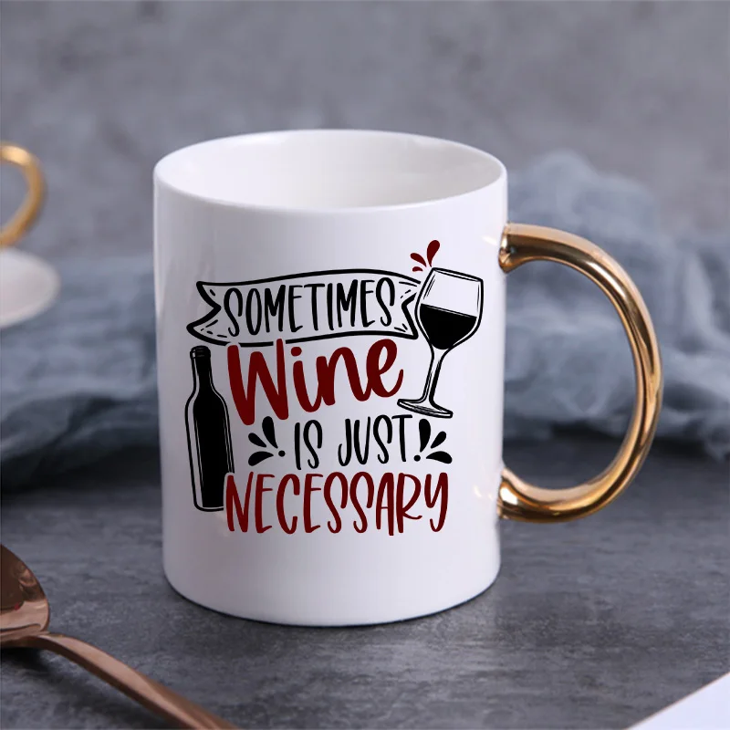 4PCS UV DTF Wrap Transfer Stickers Red Wine Beer Design Waterproof Wrap For Glasses Coffee Cups Mugs DIY Colorful Decal