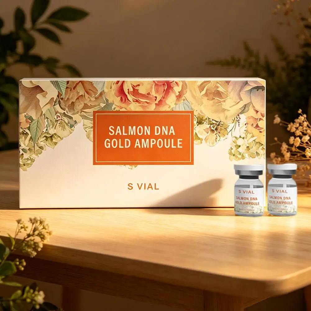Kit de Ampola de Sérum de DNA de Salmão S VIAL, Essência Hidratante e Iluminadora para a Pele, Rejuvenescedor Anti-Envelhecimento com Microagulhas Faciais