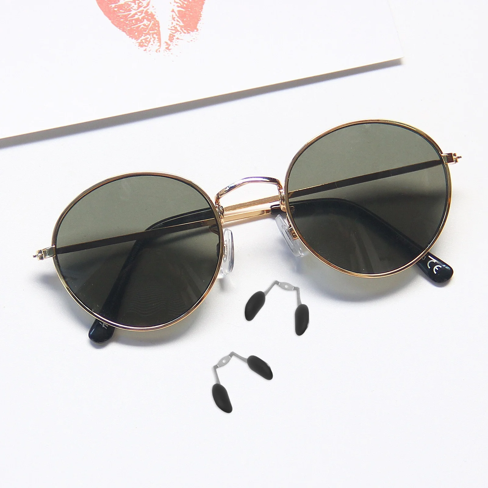 

1Set Sunglasses Nose Bridge Support Metal Frame Nose Pads Replacement Silicone Cushion Soft Comfortable for Cycling Hiking