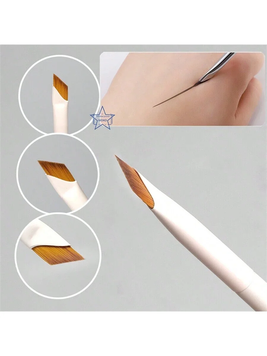 

Upgraded Blade-Shaped Eyeliner Brush With Ultra-Fine Tip, Angled Brow Brush & Precise Detail Brush, White