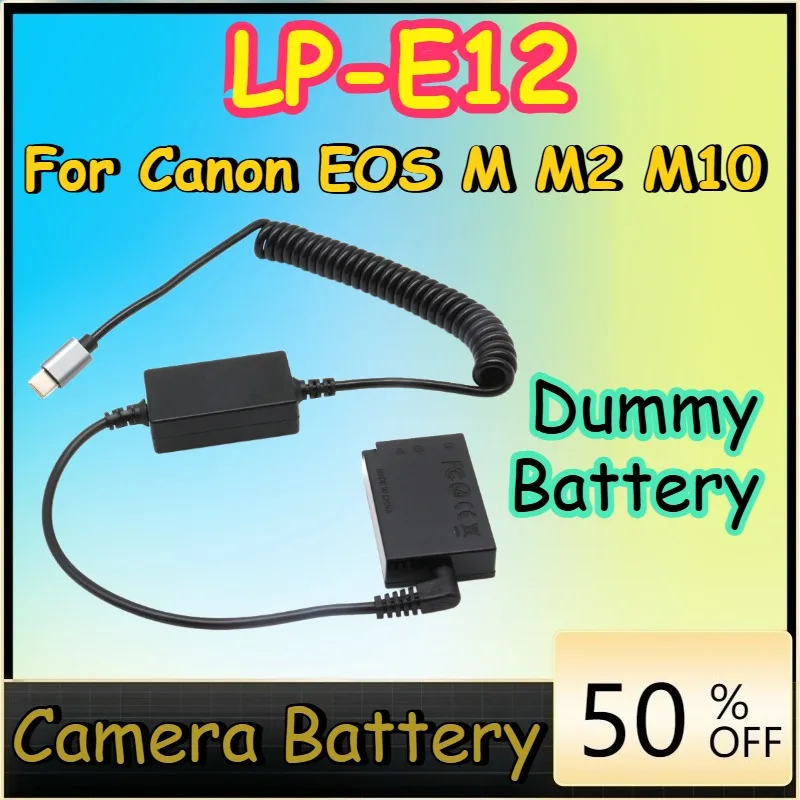 

Кабель USB Type-C LP-E12 LPE12, адаптер PD DR-E12 для батареи-муляжа Canon EOS M M2 M10