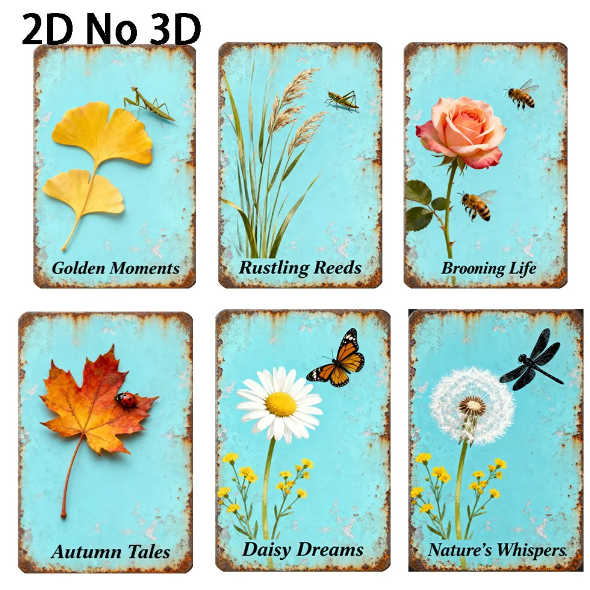 6pcs Metal Signs Suitable for Man Cave, Office, Bar, Garage - & Dustproof Retro Bohemian Nautical & Rustic Wall Decor Plaques, S