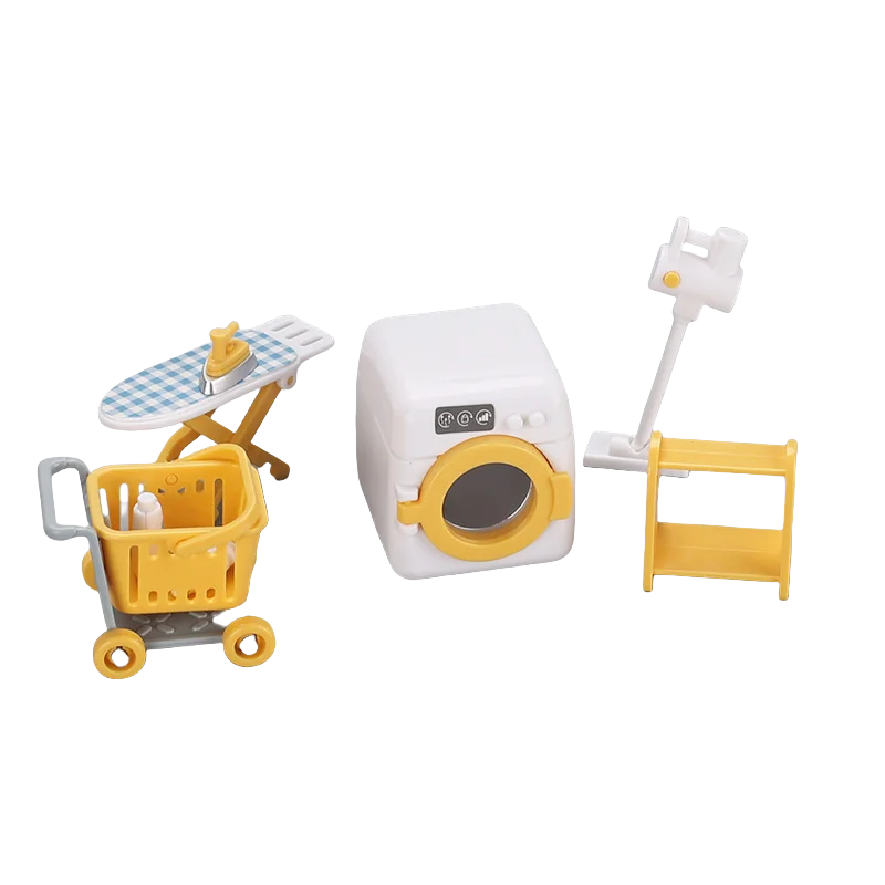 Wasmachine Set Speelhuis Speelgoed Kinderen Miniatuur Poppenhuis Klein Meubilair DIY Model Voor Geschenken