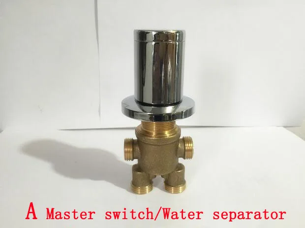 4 interface-separador de água/interruptor mestre, 2 tipos de torneira de latão para banheira, chuveiro, sala de estar, válvula de mistura, cromada