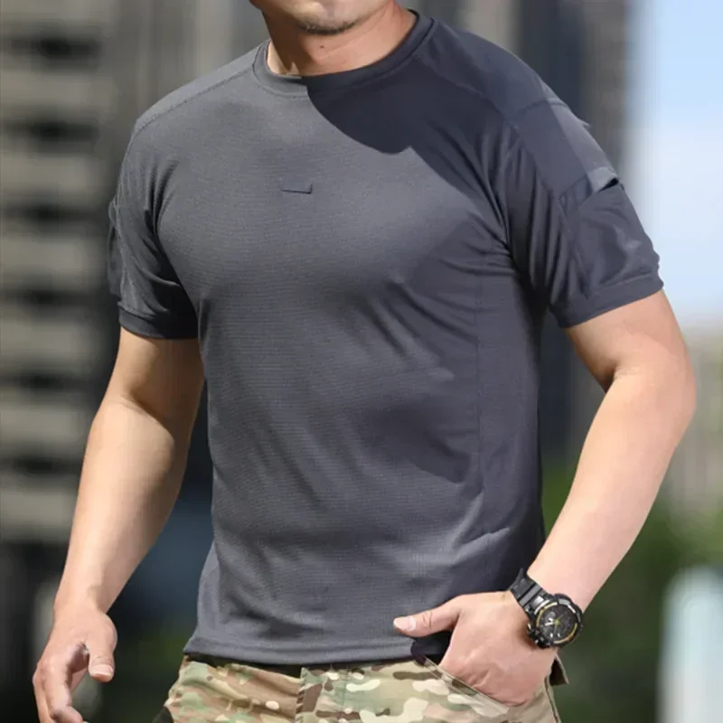 

Summer Tactical Short-sleeved Outdoor Quick-drying T-shirt Elastic Perspiration Clothes Half-sleeved Tactical Physical Training