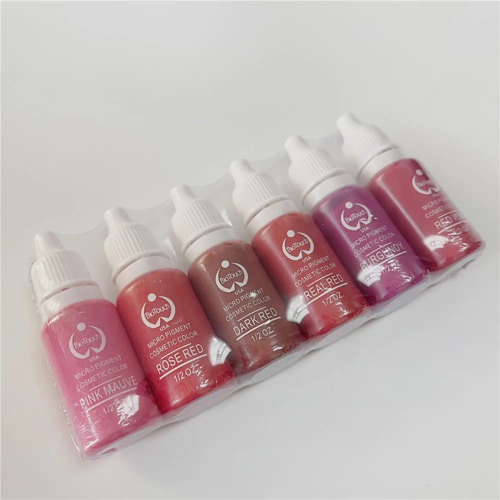 

6 шт. BIOTH чернила для татуировки, пигмент для микроблейдинга, перманентный макияж, брови, губы, линия глаз, красный, коричневый цвет, микропигментация, губы, 15 мл