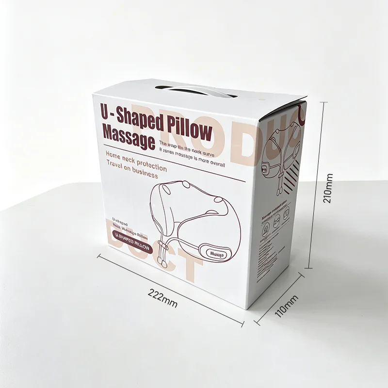 Portable Heated Neck Pillow Massager, Rechargeable Pad with Warm Compress & Vibration, for Pain Relief, Comfort & Relaxation